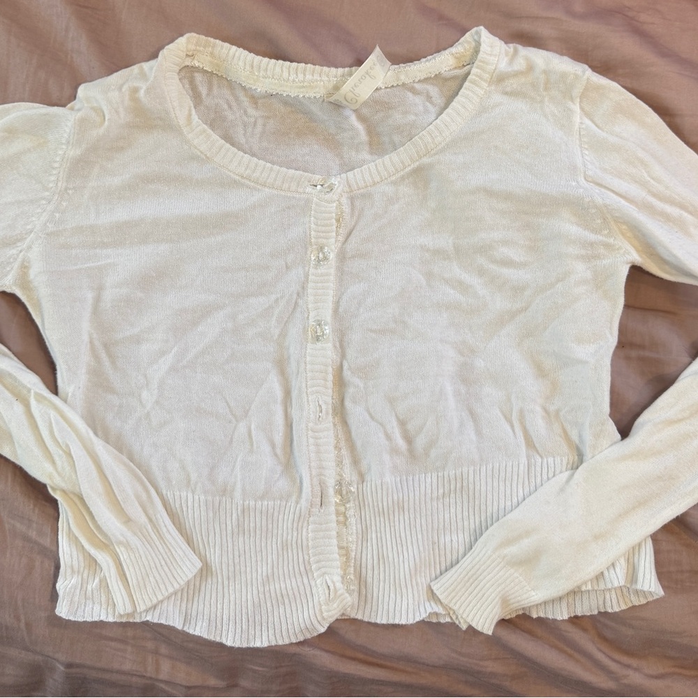 Cherokee Cream Button Down Cardigan
